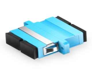 SC-SC OM3 MULTIMODE DUPLEX PLASTIC FIBER OPTIC ADAPTER – AQUA